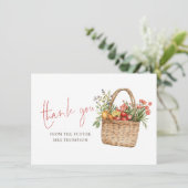 モダンなファーマーズマーケット ブライダルシャワー 感謝カード 招待状 (スタンド正面)