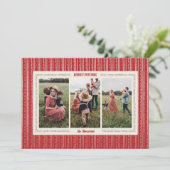 モダンなファームハウスの赤いホリデー写真カード シーズンカード (スタンド正面)