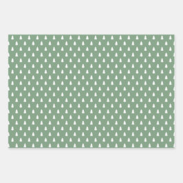 モダンなファームハウススタイルのホリデーグリーン包装紙 ラッピングペーパーシート