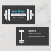 モダンなフィットネスのパーソナルトレーナーは黒を重くします 名刺 (正面/裏面)