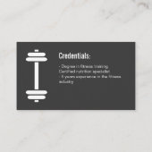 モダンなフィットネスのパーソナルトレーナーは黒を重くします 名刺 (裏面)