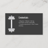 モダンなフィットネスのパーソナルトレーナーは黒を重くします 名刺 (裏面)