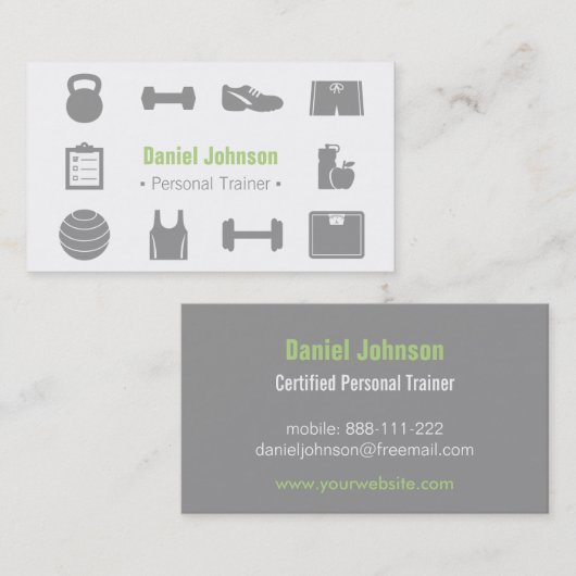 モダンなフィットネスの個人的な訓練の名刺 名刺 (正面/裏面)