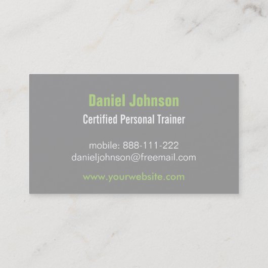 モダンなフィットネスの個人的な訓練の名刺 名刺 (裏面)