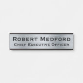 モダンなフェイクシルバーのドアサイン 名前プレート サインプレート (正面)