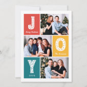 モダンなフェスティブカラー メリークリスマス 3枚の写真 シーズンカード (正面)