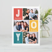 モダンなフェスティブカラー メリークリスマス 3枚の写真 シーズンカード (スタンド正面)