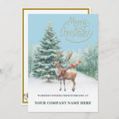 モダンなフェスティブビジネス ロゴQRホリデーカード シーズンカード (正面/裏面)