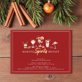 モダンなフェスティブホリデー カクテル ディナー パーティー シーズンカード