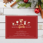 モダンなフェスティブホリデー カクテル ディナー パーティー シーズンカード