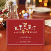 モダンなフェスティブホリデー カクテル ディナー パーティー シーズンカード