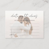 モダンなフェード写真 デートナイトのアイデア ブライダルシャワー エンクロージャーカード (正面)