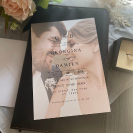 モダンなフェード2写真アンパサンドオールインワン結婚式 招待状