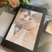 モダンなフェード2写真アンパサンドオールインワン結婚式 招待状