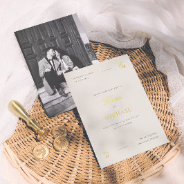 モダンなフォイルを使った結婚式のエディトリアル写真 箔招待状