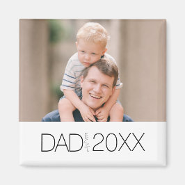 モダンなフォトイヤーデザインのマグネット Dad Established マグネット