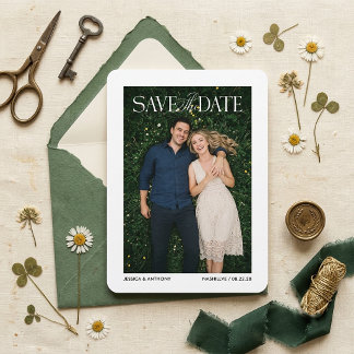 モダンなフォトウェディングのSave the Date セーブザデート