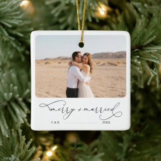 モダンなフォトオーナメント | Merry & Married フォト セラミックオーナメント