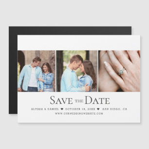 モダンなフォトグリッドの結婚式Save the Dateマグネット マグネット招待状