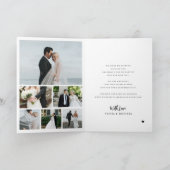 モダンなフォトコラージュの結婚式の愛と感謝 サンキューカード (内部)