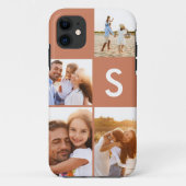 モダンなフォトコラージュ テラコッタイニシャル モノグラム Case-Mate iPhoneケース (裏面)