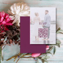 モダンなフォトミニマリスト結婚式RSVP