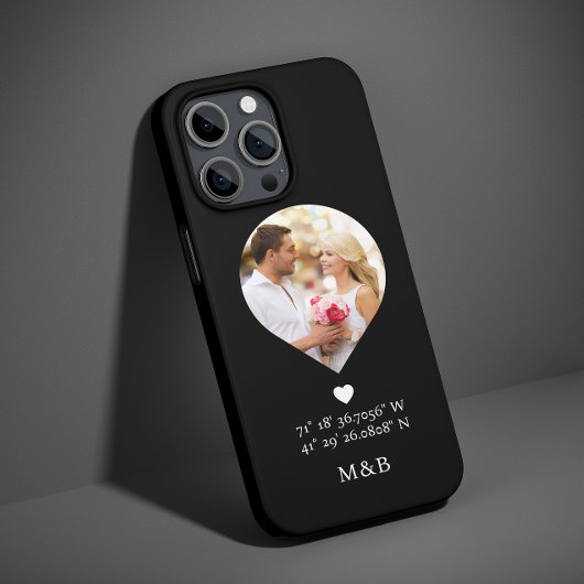 モダンなフォトモノグラムロマンチックハートコーディネート Case-Mate iPhoneケース