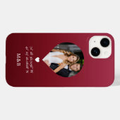 モダンなフォトモノグラムロマンティックハートコーディネート Case-Mate iPhoneケース (裏面 (横))