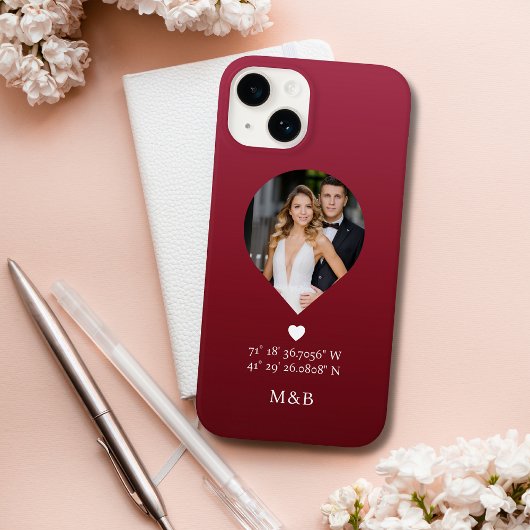 モダンなフォトモノグラムロマンティックハートコーディネート Case-Mate iPhoneケース