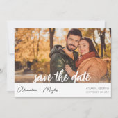 モダンなフォト&カリグラフィー4MODの結婚式延期案内状 招待状 (正面)