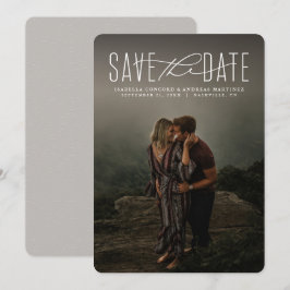 モダンなフォントのフォト+アナウンスメント Save the date セーブザデート