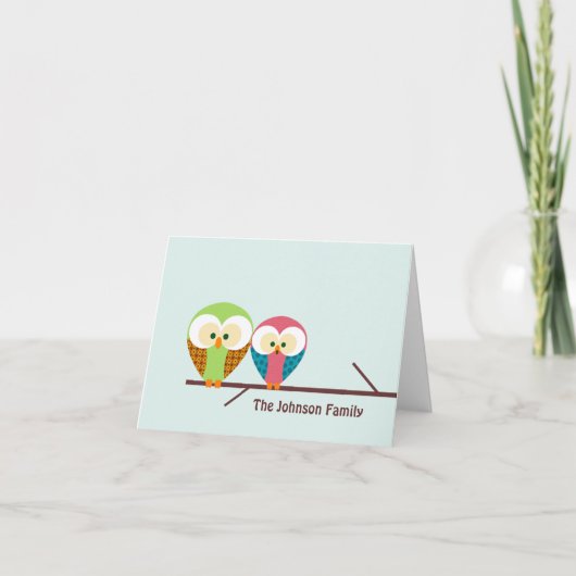 モダンなフクロウのメッセージカード- カード (正面)