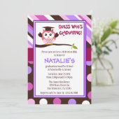 モダンなフクロウの卒業生の招待 招待状 (スタンド正面)