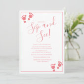 モダンなフットプリントお茶会＆ベビー見学会の招待状 招待状 (スタンド正面)