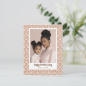 モダンなフラッシュピンクのゴールデンハートの母の日の写真 シーズンカード (スタンド正面)