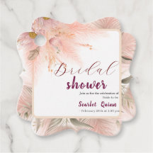 モダンなフラッシュピンクのパンパスグラス ウェディングブーケ