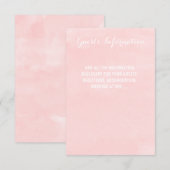 モダンなフラッシュピンクの水彩画ウェディングゲストインフォ エンクロージャーカード (正面/裏面)