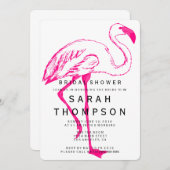 モダンなフラミンゴのブライダルシャワーの招待状 招待状 (正面/裏面)