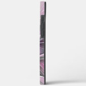 モダンなフラワーフラクタル抽象芸術 ピンク グレー Case-Mate iPhoneケース (裏面 / 左)