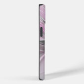 モダンなフラワーフラクタル抽象芸術 ピンク グレー Case-Mate iPhoneケース (裏面 / 右)