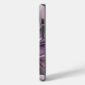 モダンなフラワーフラクタル抽象芸術 ピンク グレー Case-Mate iPhoneケース (裏面 / 左)