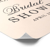 モダンなフラワーブラッシュピンクのミニマルウェディングシャワー ポスター (角)