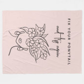 モダンなフラワープリント 再チャレンジ 女性 フリースブランケット (正面(横))