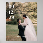 モダンなフルフォトウェディングデートカスタム ポスター (正面)