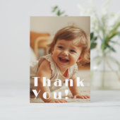 モダンなフルフォトオーバーレイ キッズ バースデー サンキューカード (スタンド正面)