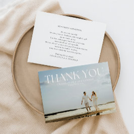 モダンなフルフォト 結婚式のお礼カード 太字 サンキューカード