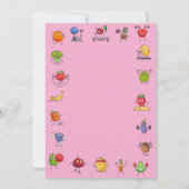 モダンなフルーツ＆ファビュラスなジムの女の子の誕生日 招待状 (裏面)