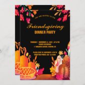 モダンなフレンドギビングディナーのパーティー招待状 招待状 (正面/裏面)