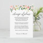 モダンなブッシュウェディング延期計画変更 招待状 (スタンド正面)