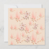 モダンなブッシュピンクのパンパスグラス ブライダルシャワー サンキューカード (裏面)